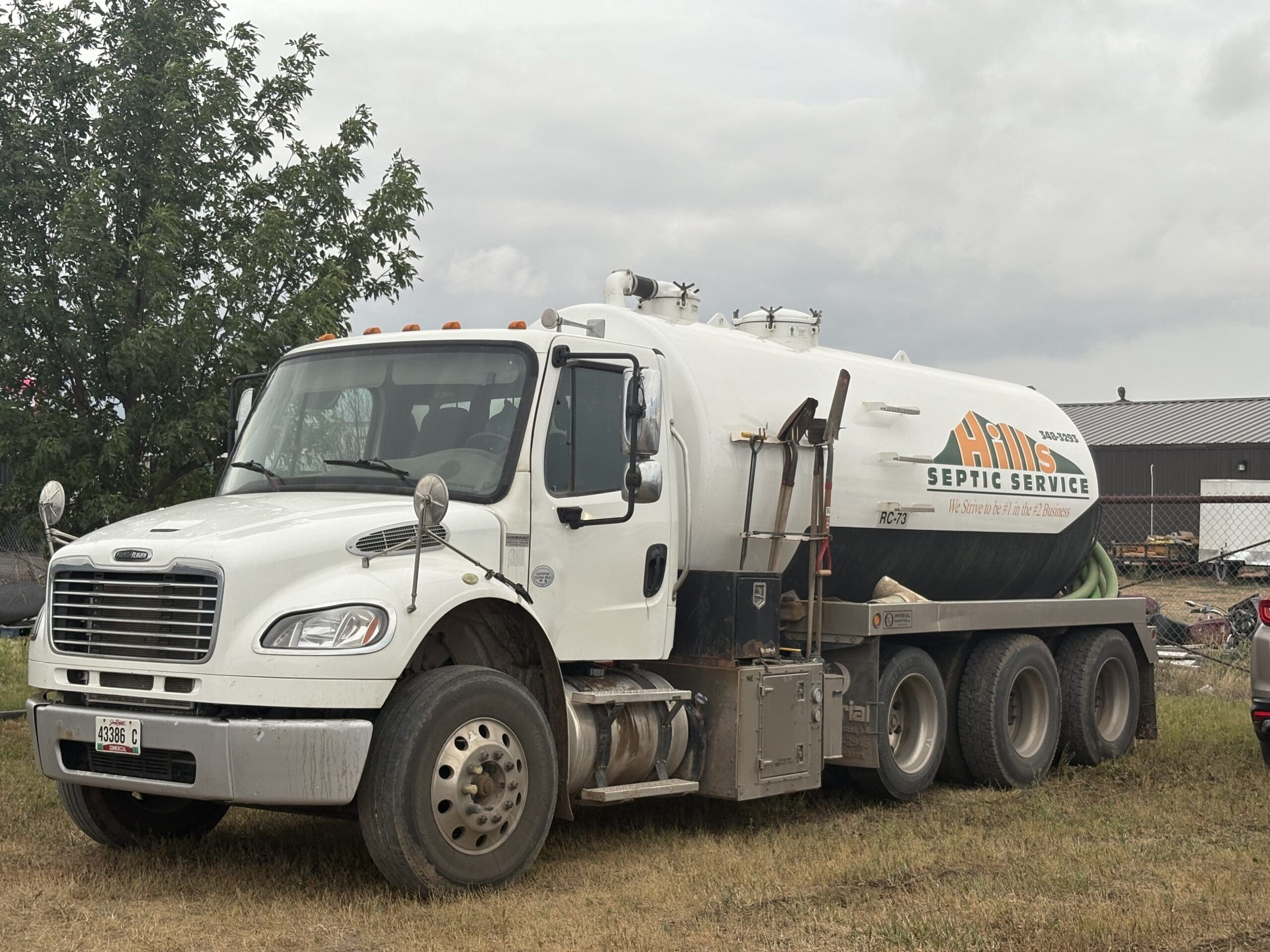 Hills Septic Service Truck Side View